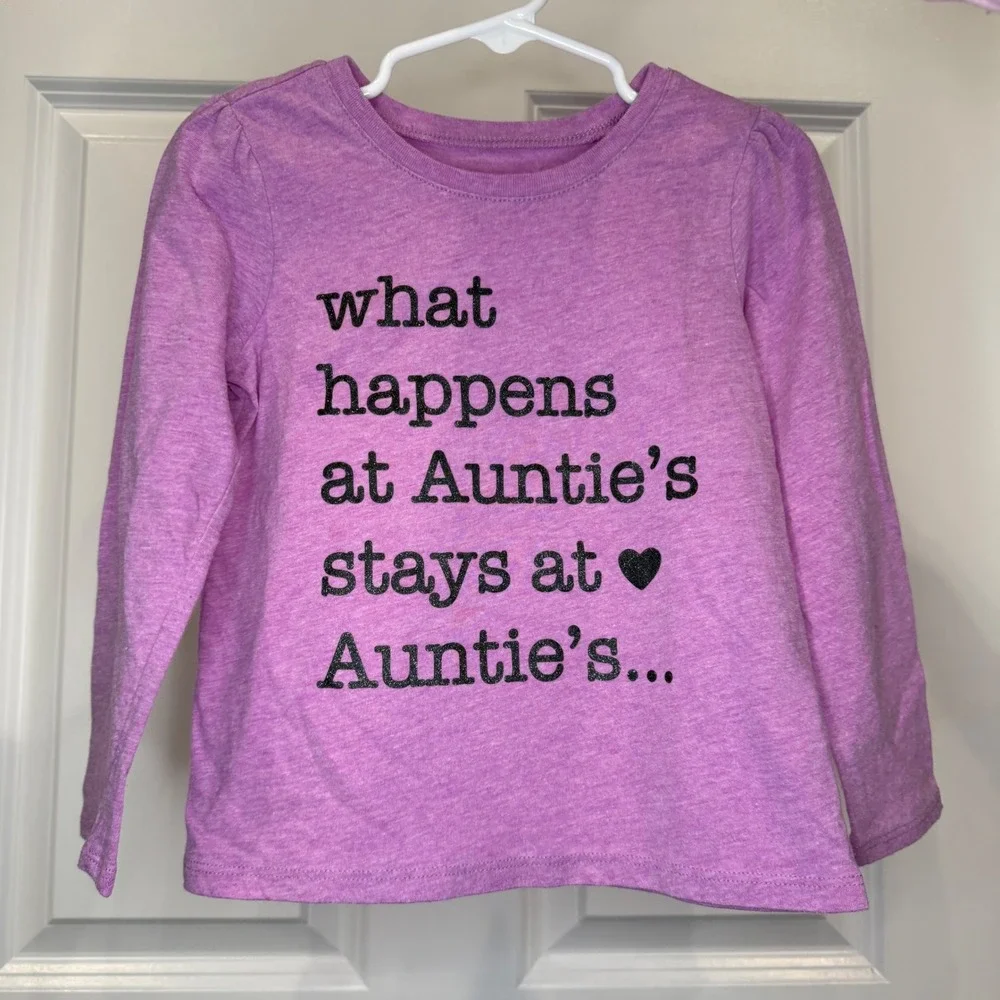 Childrens‎ Place Girls Shirt Size 3T Purple Aunties Long Sleeve Top